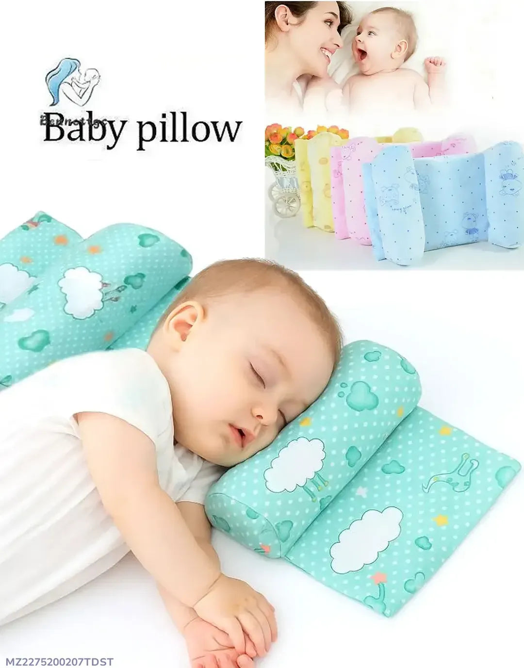 Baby Anti-Roll Safety Pillow -100% Soft Cotton