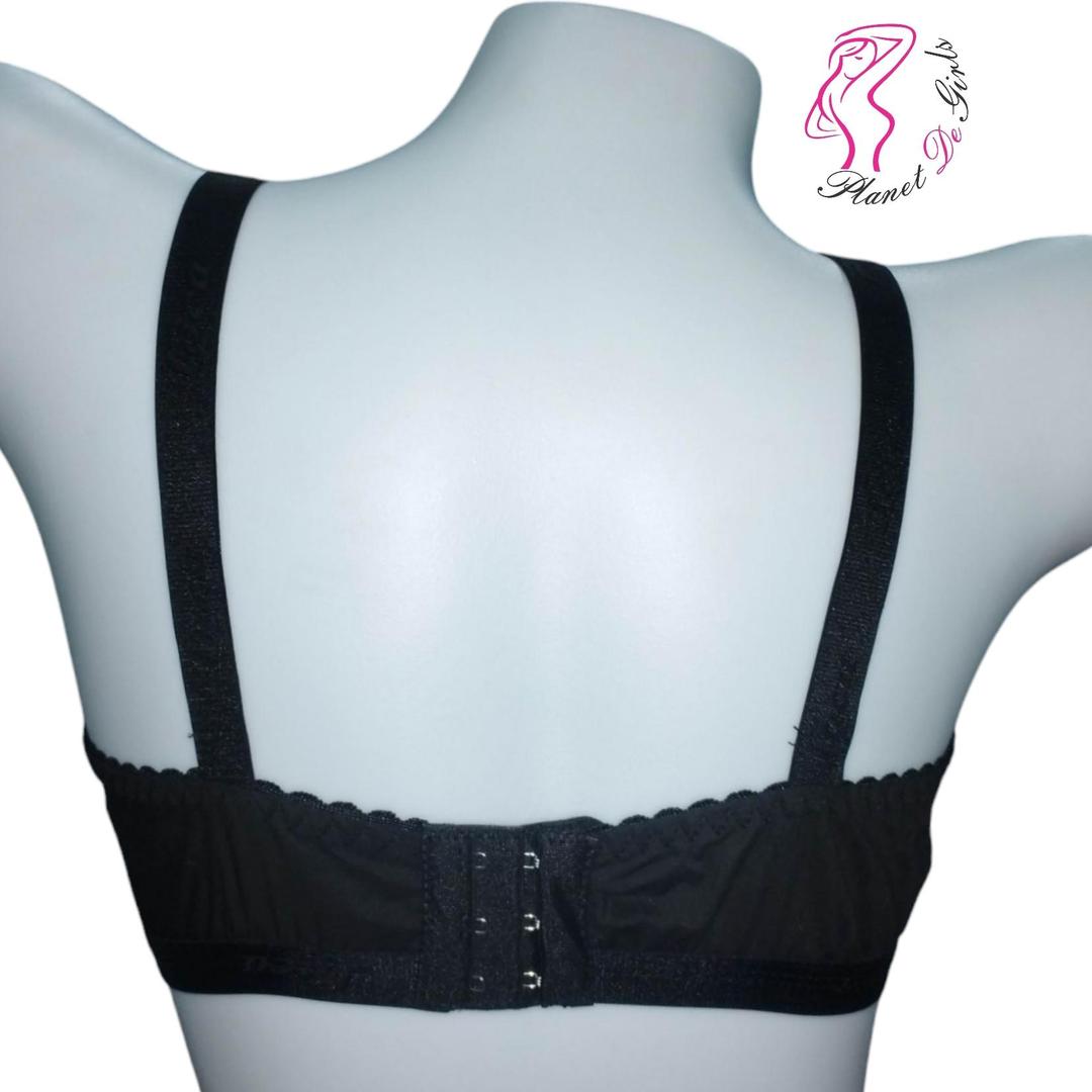 Black Chikan Embroidered Cotton Bra for Women