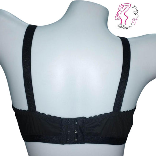 Black Chikan Embroidered Cotton Bra for Women
