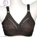 Black Chikan Embroidered Cotton Bra for Women
